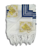 Talit Gadol Akrilan antideslizante talla 55 azul con dorado 12173
