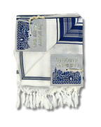 Talit gadol akrilan Azul con Plateado