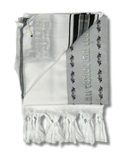 Talit gadol akrilan Negro con Plateado