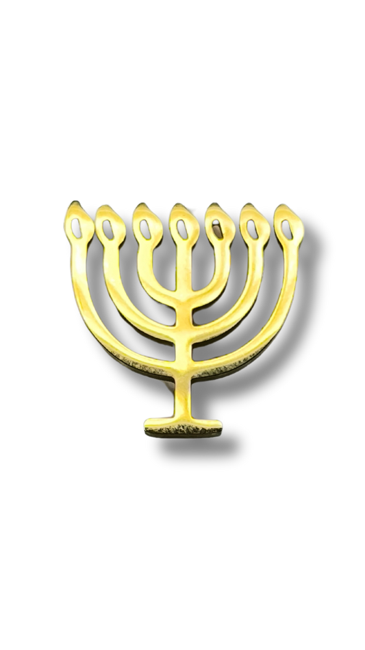 Menorah Pin with Golden Flame 11330