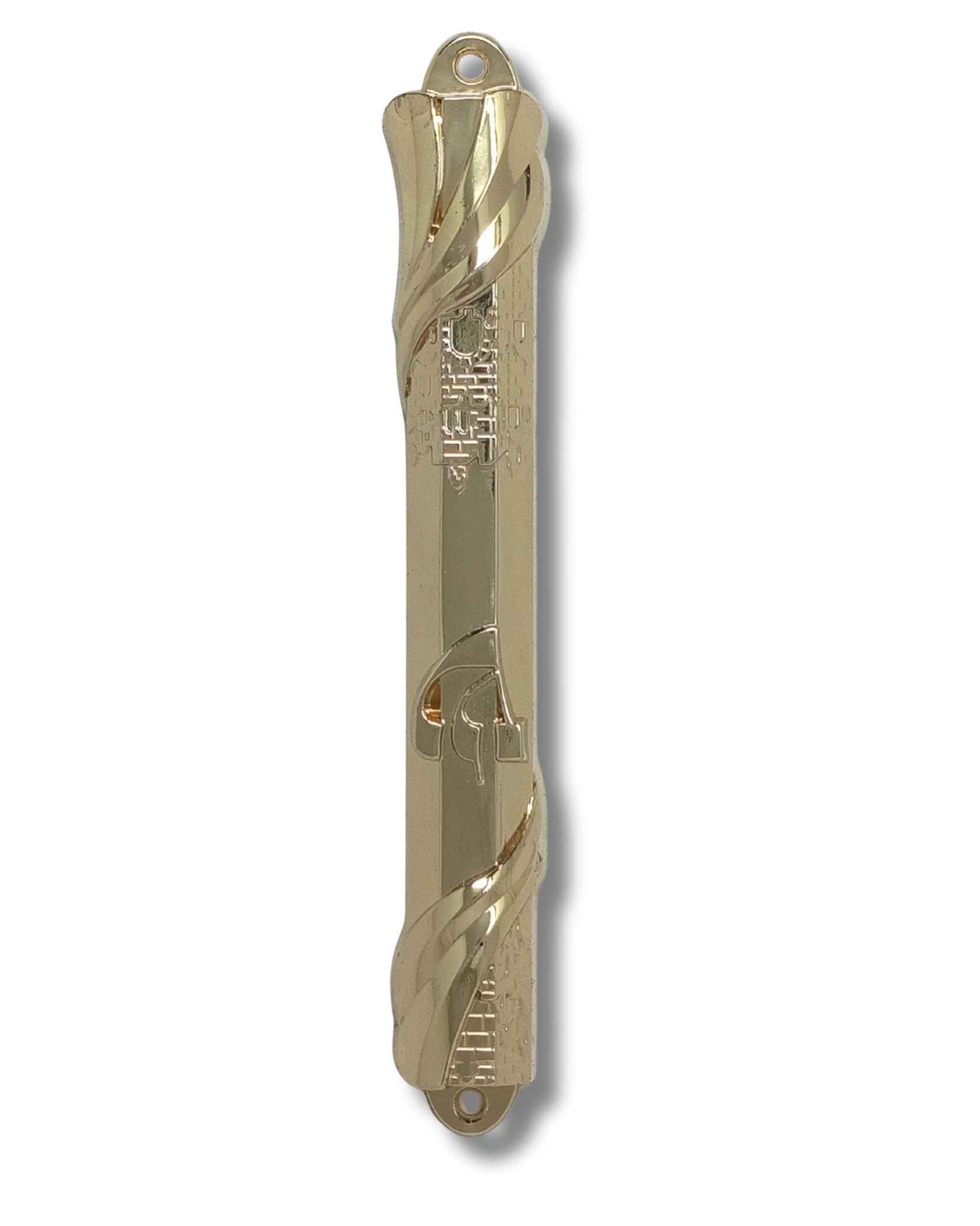 Estuche de mezuzá de metal color dorado – 12 cm, 24617