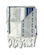 Talit Gadol Akrilan talla 45 azul con plateado TY 12335
