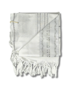 Talit gadol akrilan Blanco Plateado