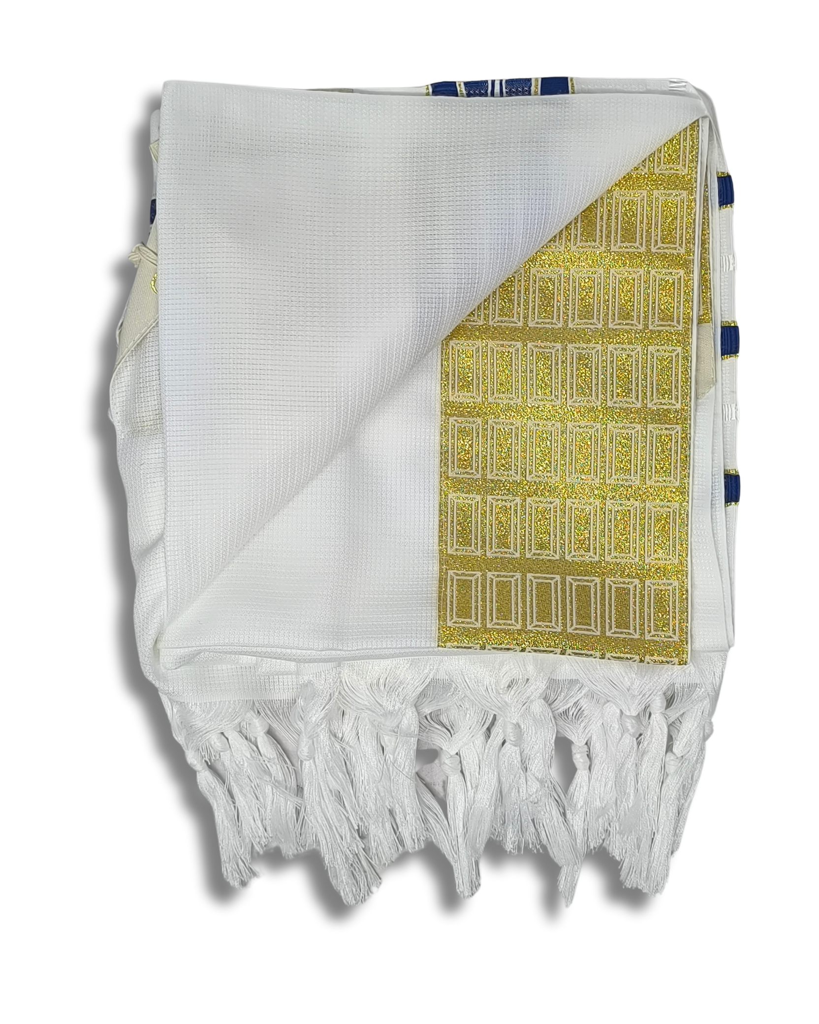 Talit Gadol Akrilan antideslizante talla 60 azul con dorado 12174