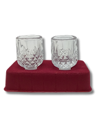 Pair of carved crystal glasses #12 60009