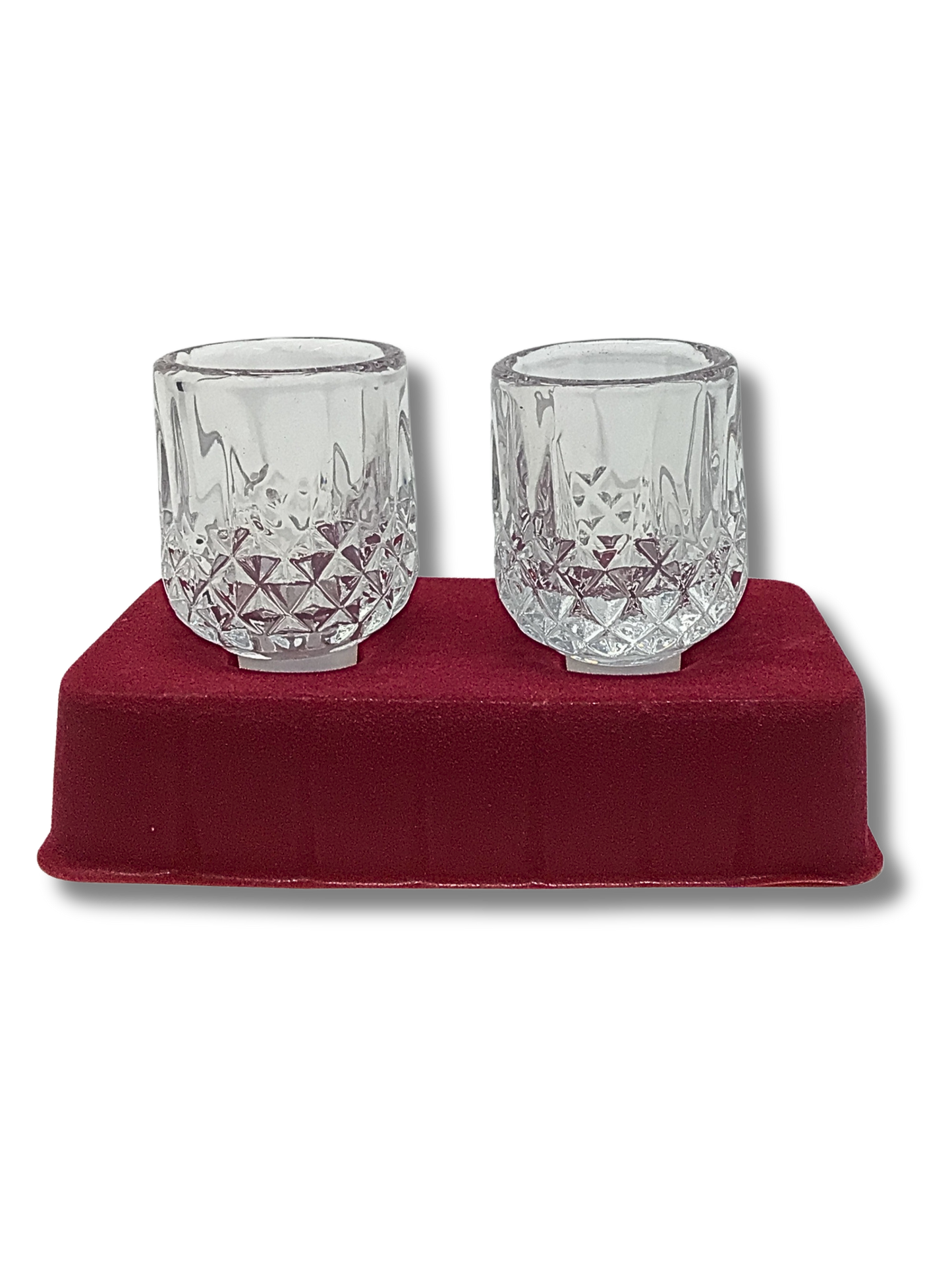 Pair of carved crystal glasses #12 60009