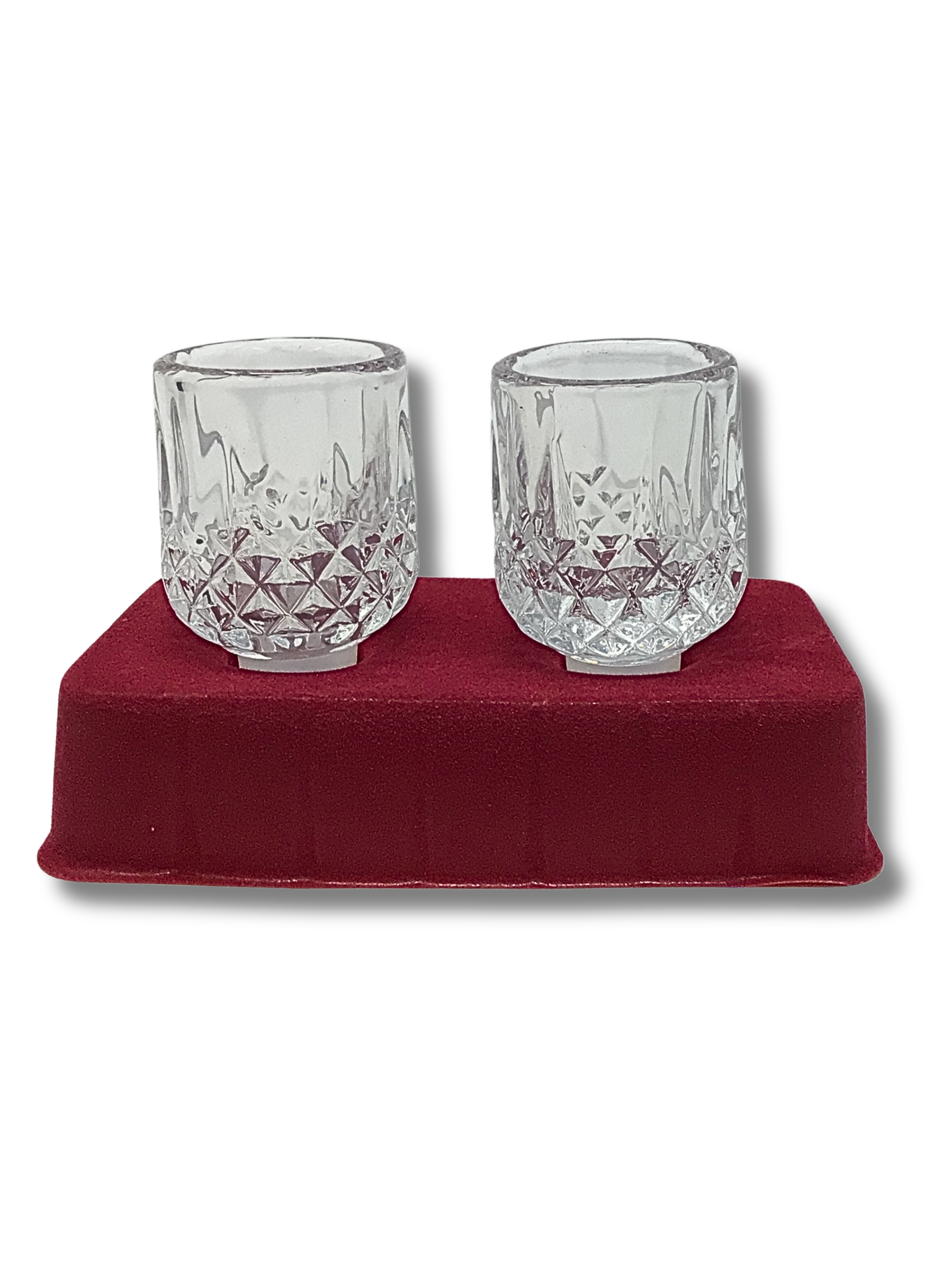 Pair of carved crystal glasses #12 60009
