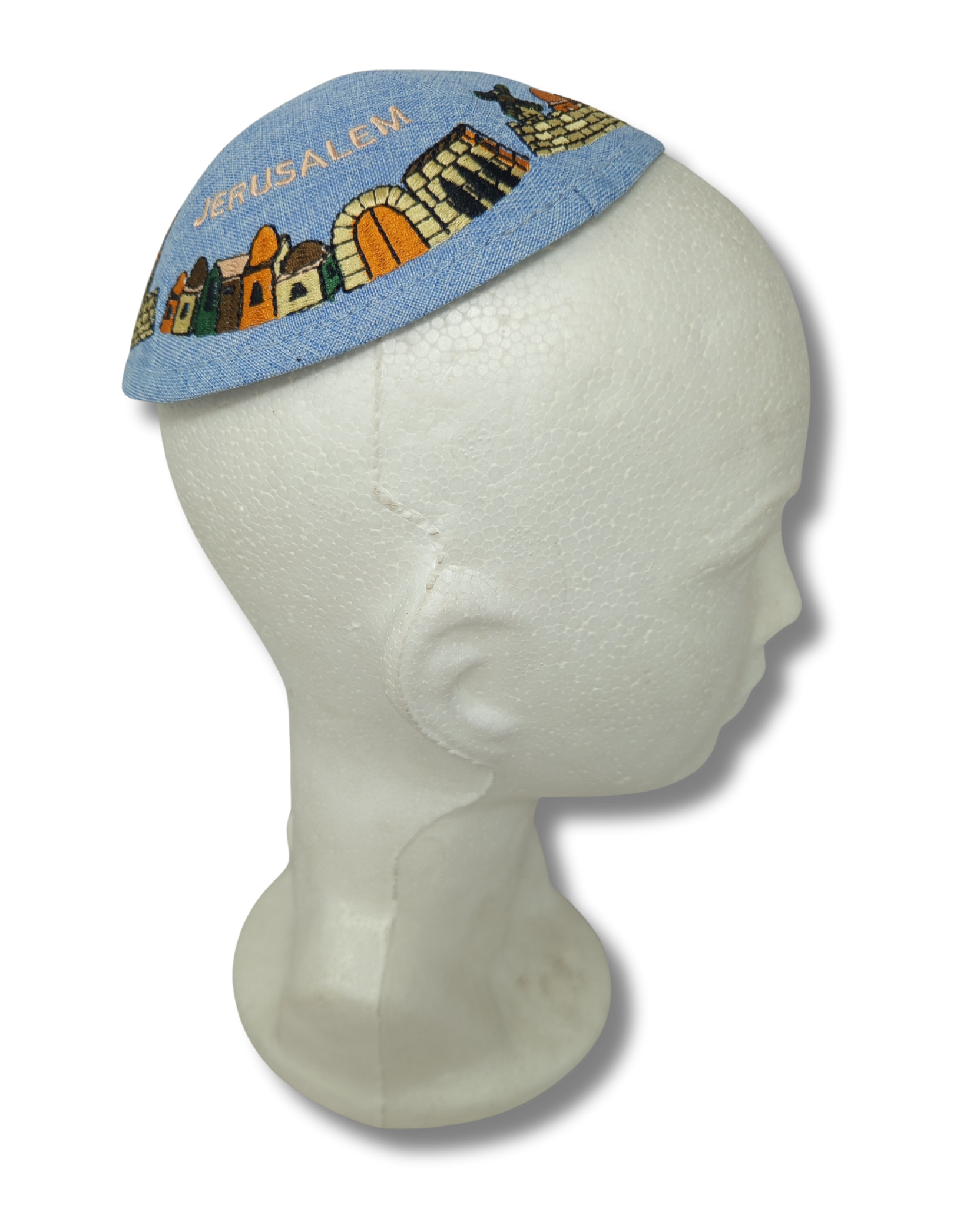 Kipá de Lino con Bordado Elegante, 18121