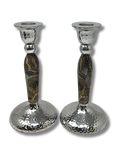 Candelabros estilo marmolizado cafe 62020