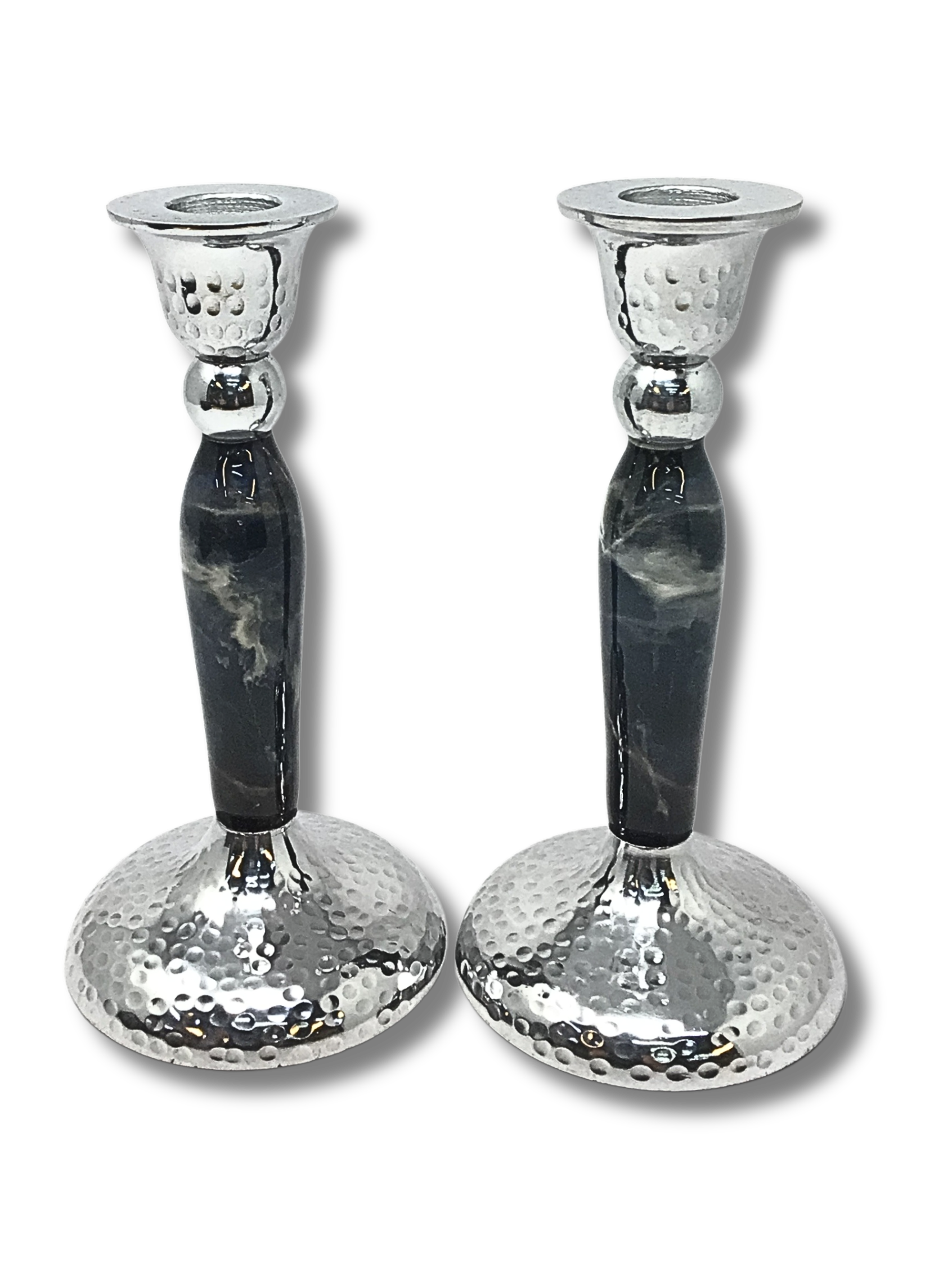 Candelabros marmolizados negro 62021