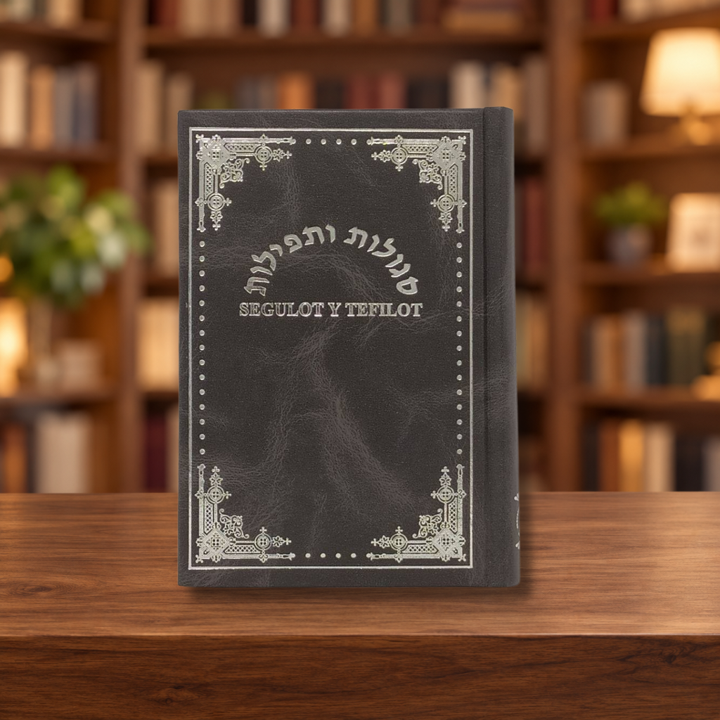 Segulot y tefilot gris — ambientación en biblioteca