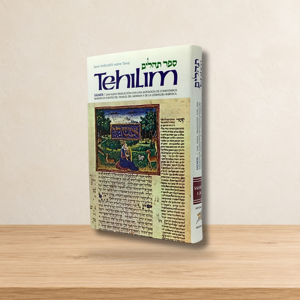 Salmos Tehilim Artscroll tomo 1 Salmo 1-30 hebreo español y comentarios — ambientación en estudio claro