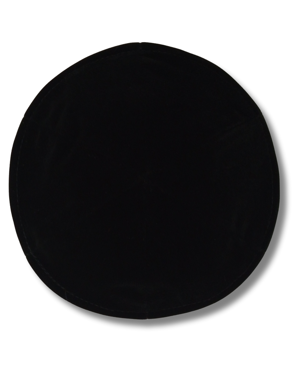 Kipá de Terciopelo Negro – Talla 7, 6 Partes, Sin Ribete, 15644