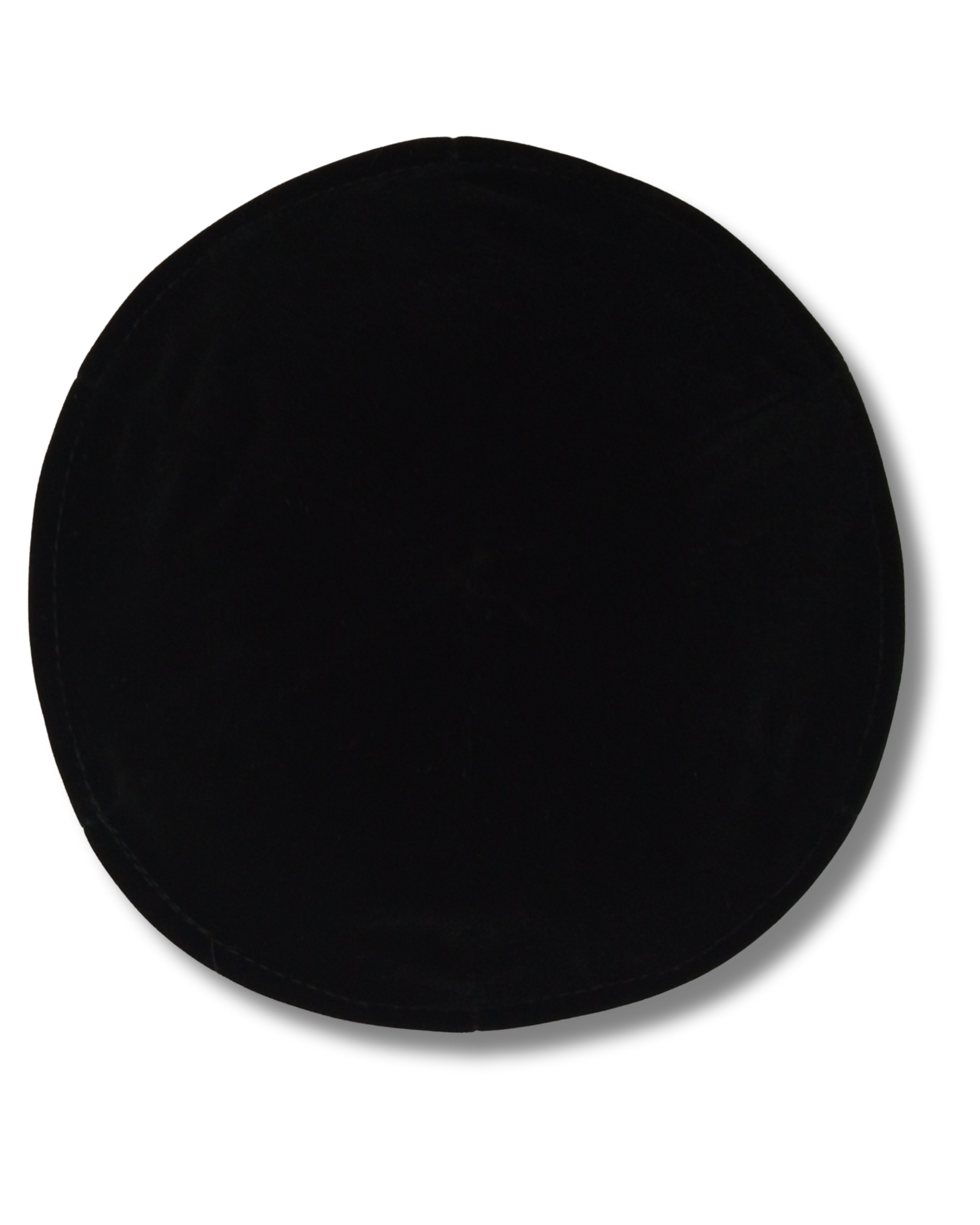 Kipá de Terciopelo Negro – Talla 7, 6 Partes, Sin Ribete, 15644