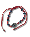 Pulsera de hilo rojo con 8 ojitos y hamsa con ojo, 12365
