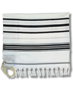 Talit gadol akrilan Negro con Plateado