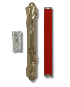 Estuche de mezuzá de metal color dorado – 12 cm, 24617