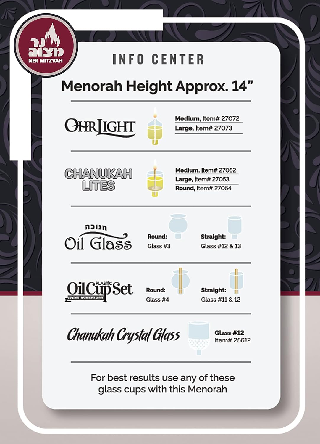 Janukia Oil Menorah for vessels Mod. 30236