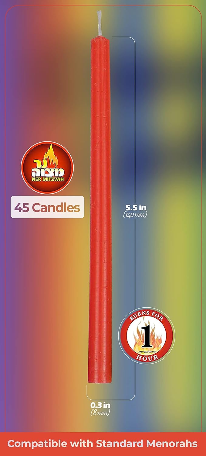 Long Chanukah Candles Colors 28003