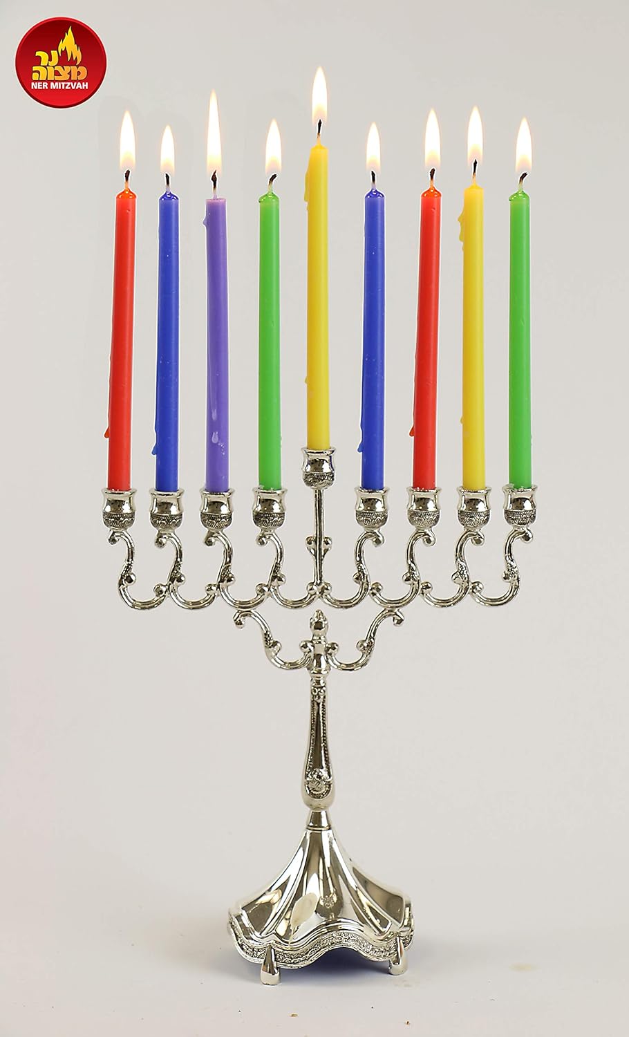 Long Chanukah Candles Colors 28003