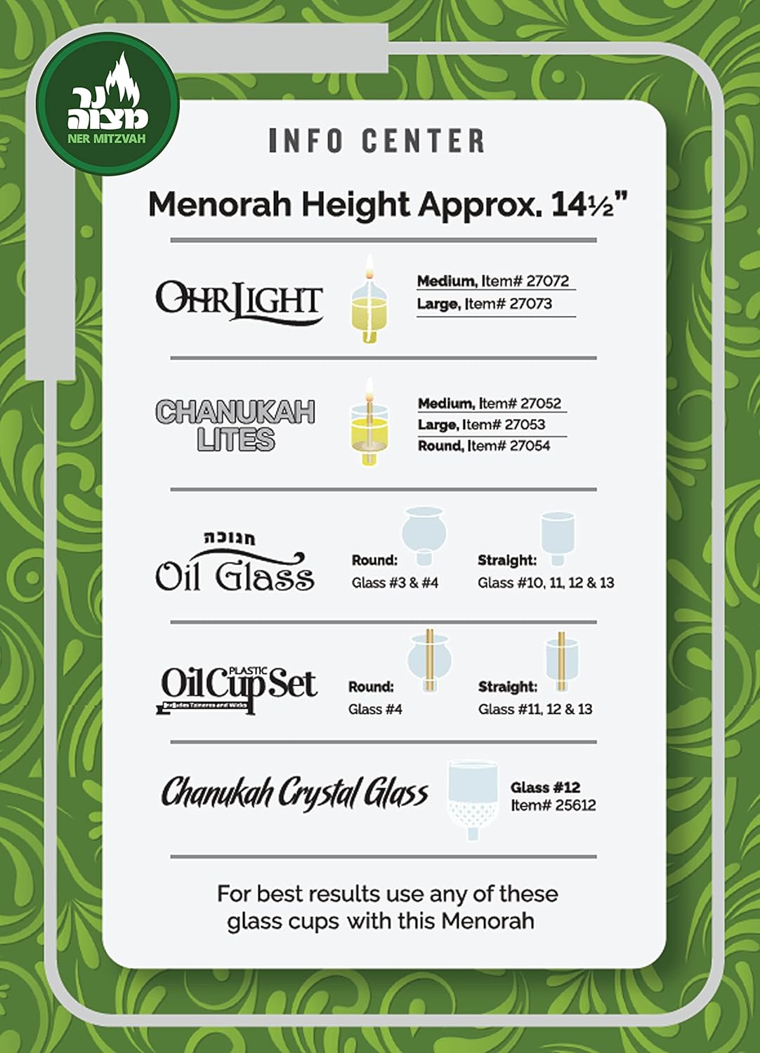 Bright chrome-plated nickel hanukiah for vessels 30237