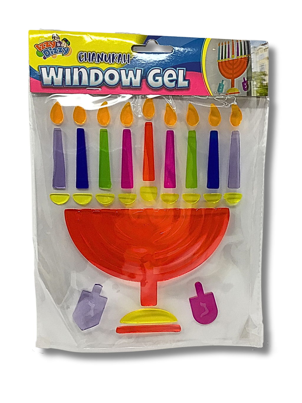 Janukiá de gel para ventana, 21 × 16 cm; vista principal