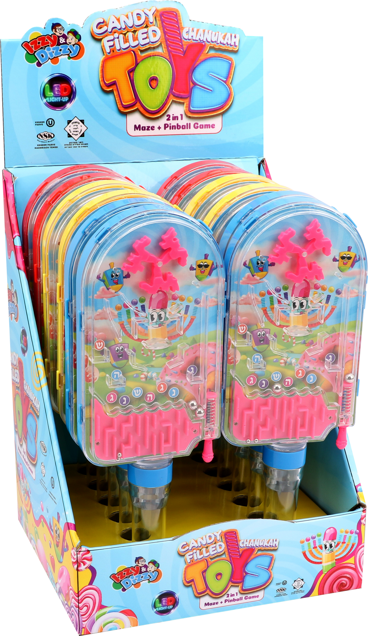 Juego de laberinto y pinball de Janucá 2 en 1 con dulces 78514