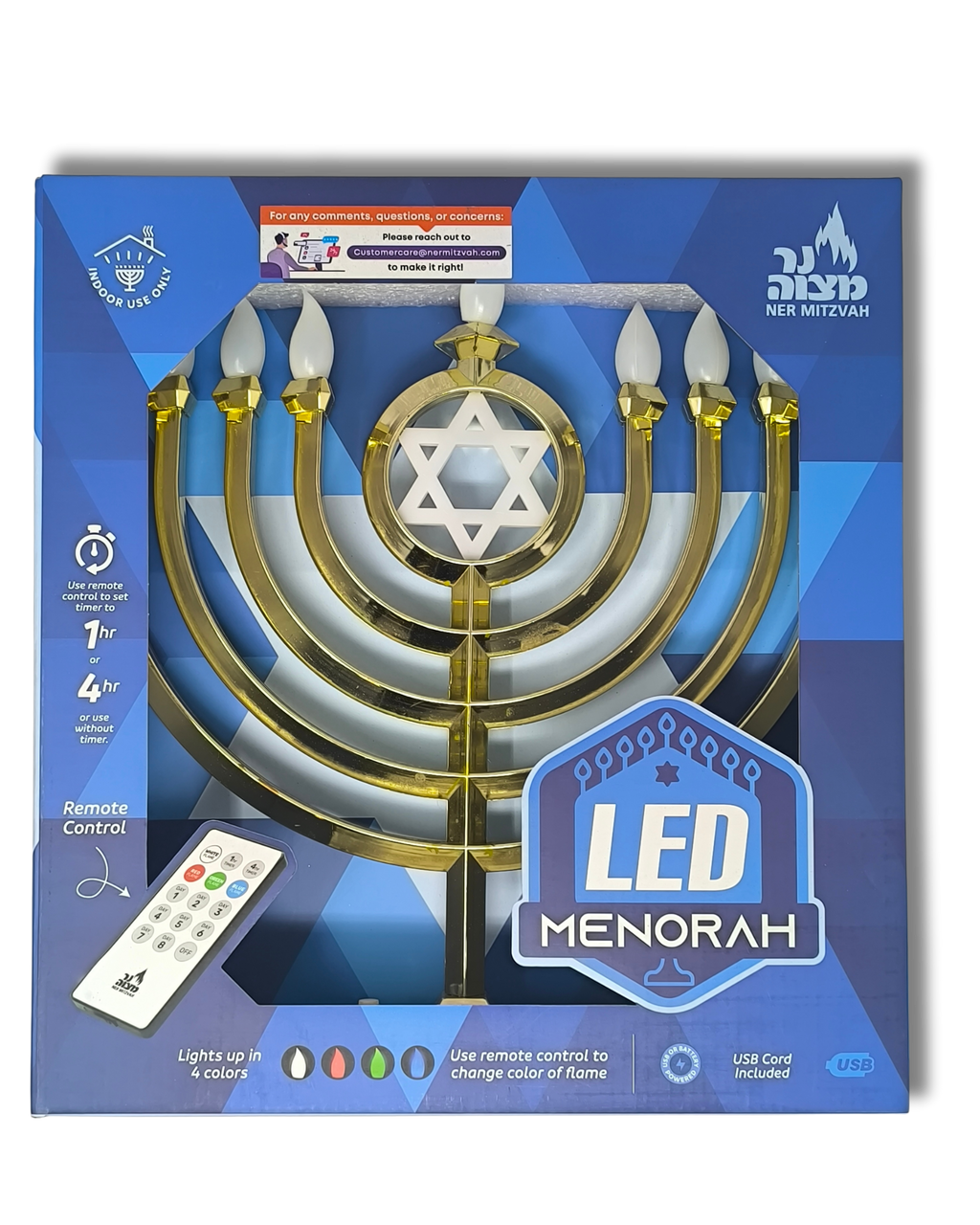 Menorah de led color dorado, 30456