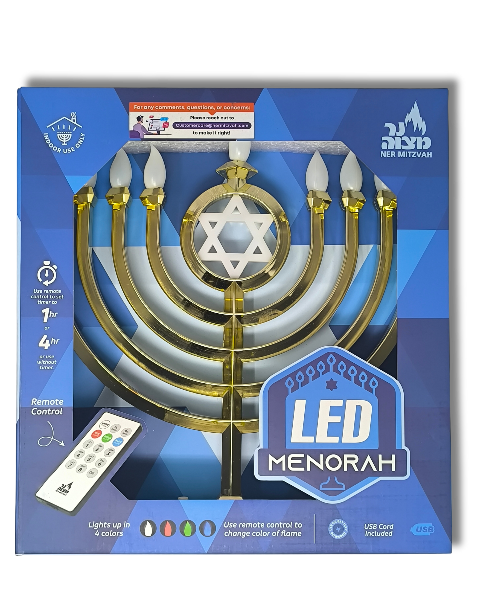 Menorah de led color dorado, 30456