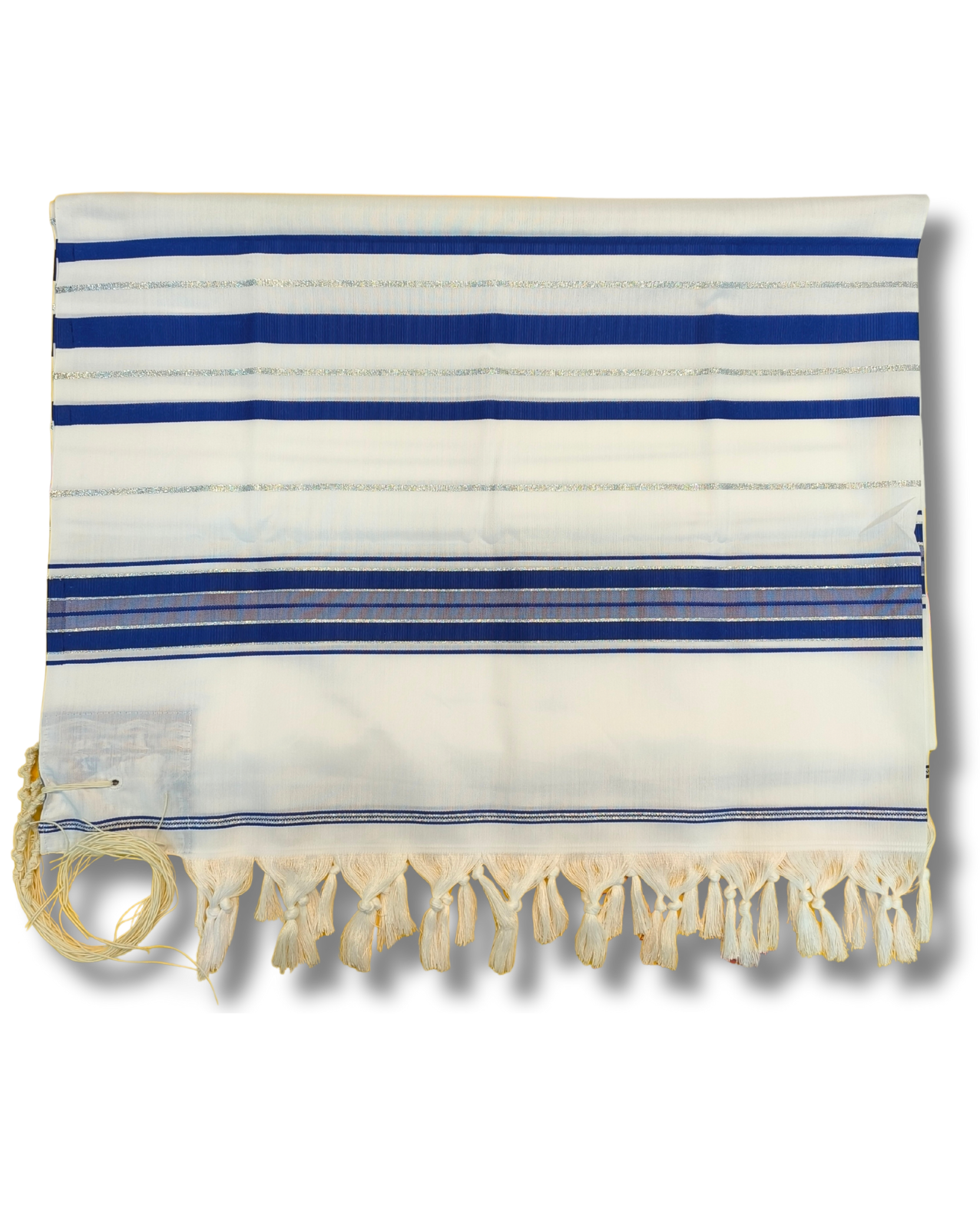 Talit Gadol Akrilan talla 45 azul con plateado TY 12335
