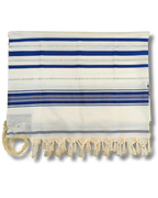 Talit Gadol Akrilan talla 50 azul con plateado TY 12336