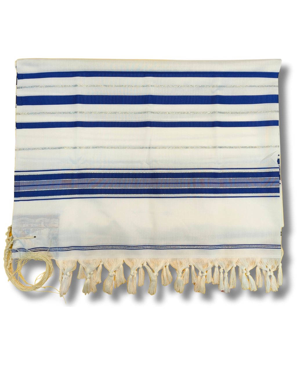 Talit gadol akrilan Azul con Plateado