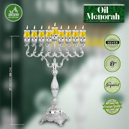 Silver Hanukkah for Jumbo Oil Vessels 70cm 30660