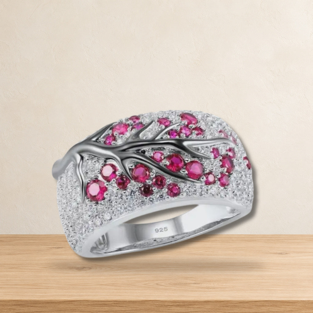 Anillo Arbol de la Vida Rosa talla 6 — ambientación en estudio claro