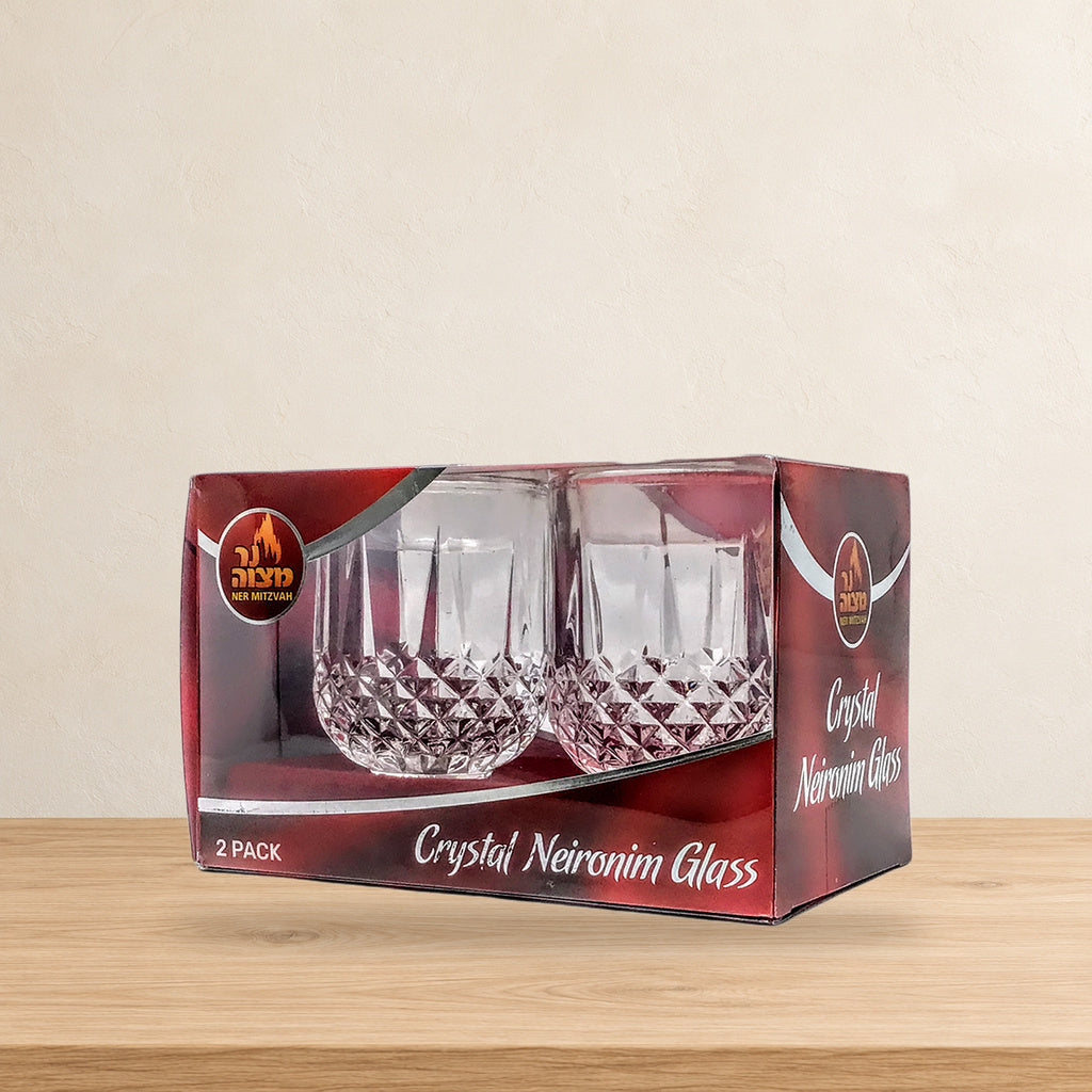 Par de vasos cristal tallado #15 60015 — ambientación en estudio claro