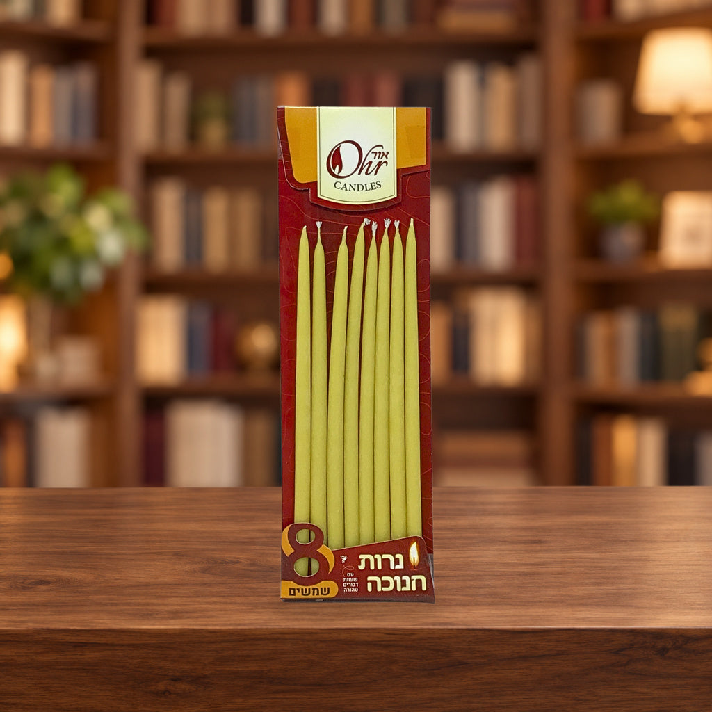 Velas Shamash paquete grande 11431 — ambientación en biblioteca