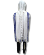 Talit Gadol Akrilan talla 50 azul con dorado TY 12332
