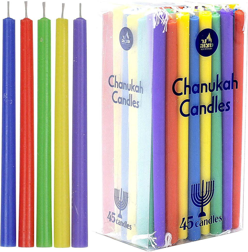 Long Chanukah Candles Colors 28003