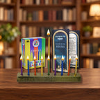 Juego, set o kit de janukia 30251 con Velas 28001 — ambientación en biblioteca
