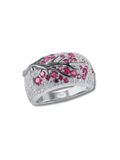 Anillo árbol de la vida rosa talla 6