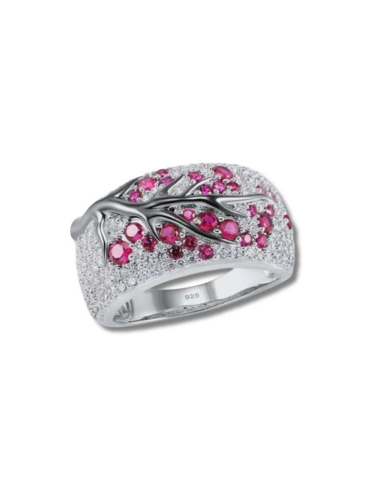Pink or purple tree of life ring 11522