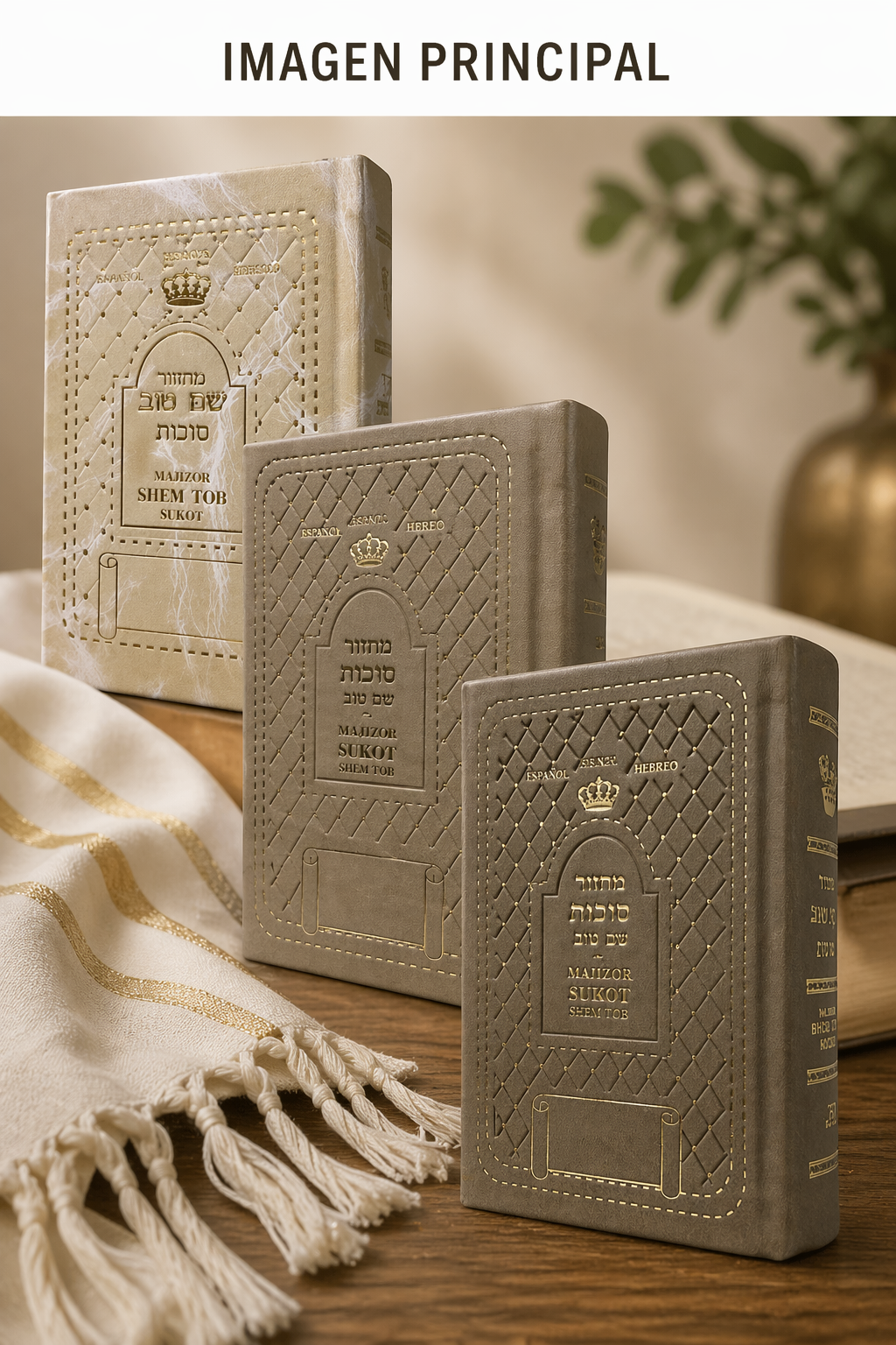 Majzor de Sucot hebreo-español Shem Tov | Edición premium tipo cuero