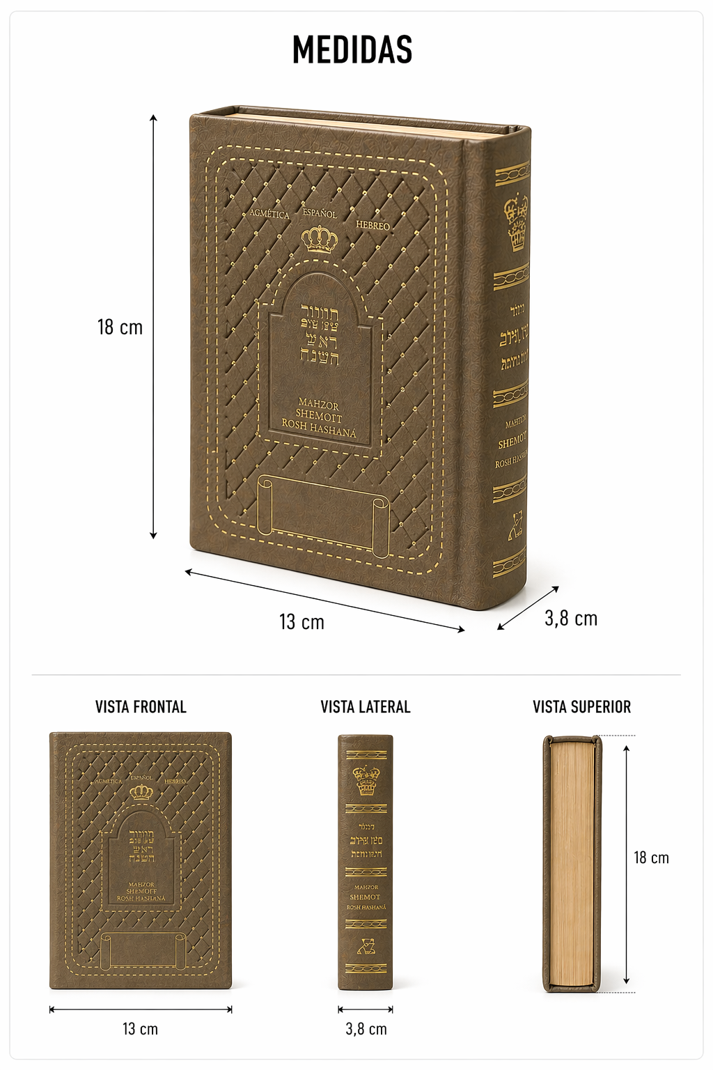 Majzor Rosh Hashaná hebreo español fonética Shem Tov | Rezos completos | Edición elegante premium