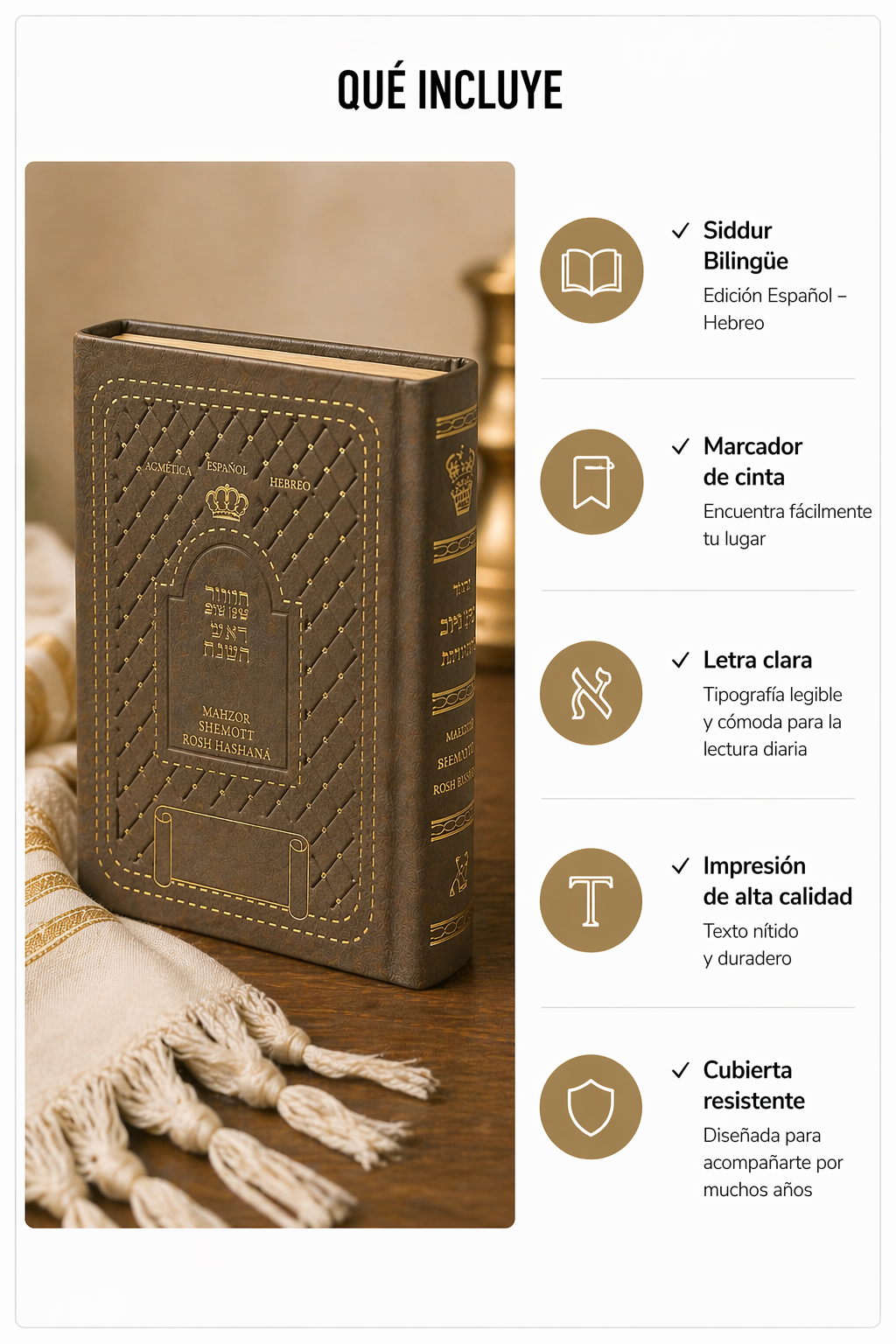 Majzor Rosh Hashaná hebreo español fonética Shem Tov | Rezos completos | Edición elegante premium