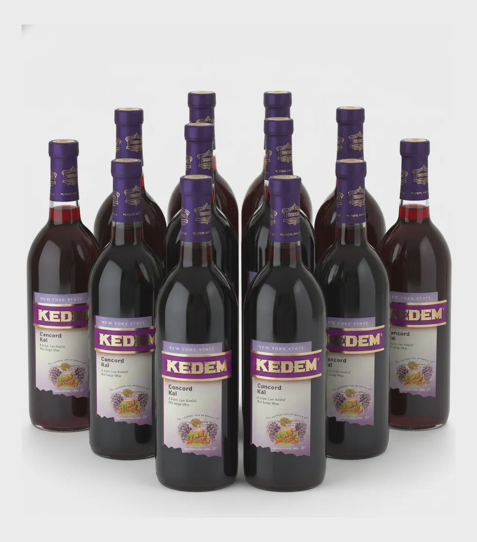 Vino Kedem Concord Kal Grape  Kosher 750ml: Caja 12