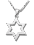 Collar maguen david plateada moderna 12500