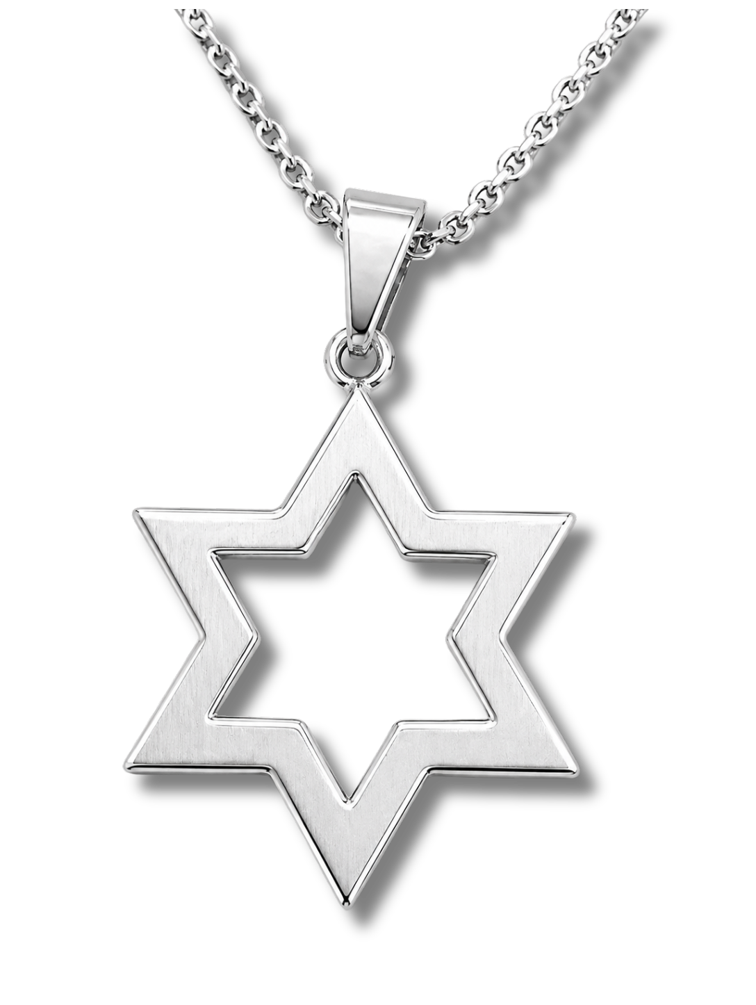 Collar maguen david plateada moderna 12500