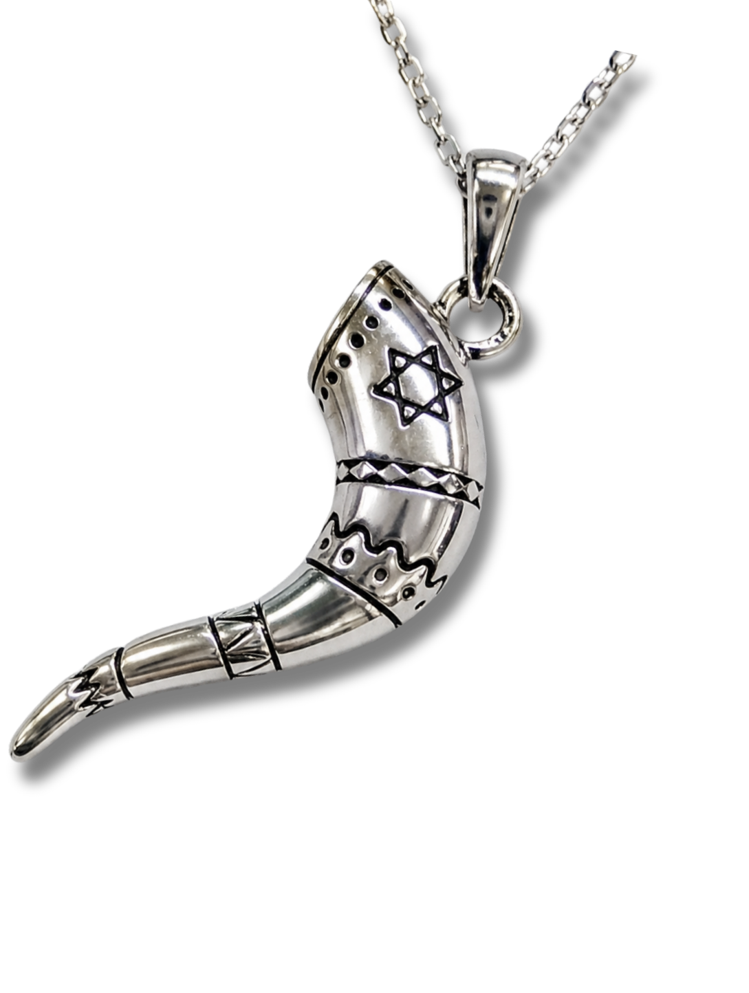 Collar Shofar en Plata 925 (Color plateado) 1244B
