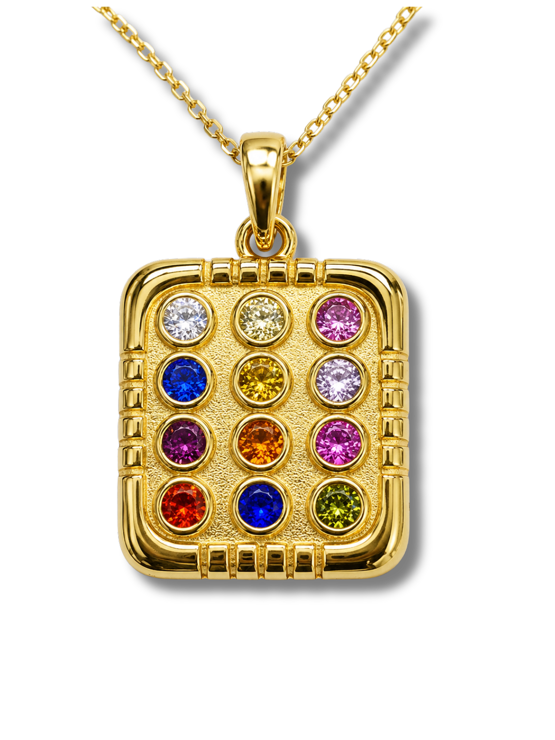 Collar Joshen Pectoral de las 12 Tribus en plata 925  3795A