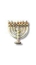 Red Flame Menorah Pin 11327